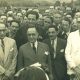 Em 1940, o presidente Getúlio em São Léo: Cel. Oswaldo Cordeiro de Farias (interventor federal do RS), Getúlio e Theodomiro Porto da Fonseca (interventor/prefeito de SL, de terno branco) (foto: Acervo Museu Histórico Visconde, SL)