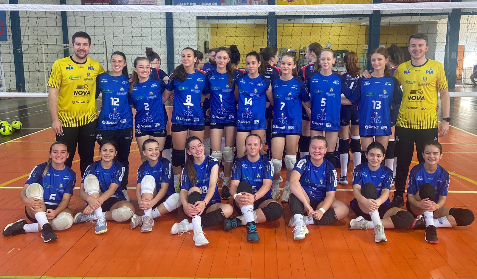 Equipe mirim feminina do Projeto Vôlei Nova Petrópolis (CRÉD. PROJETO VÔLEI NOVA PETRÓPOLIS)