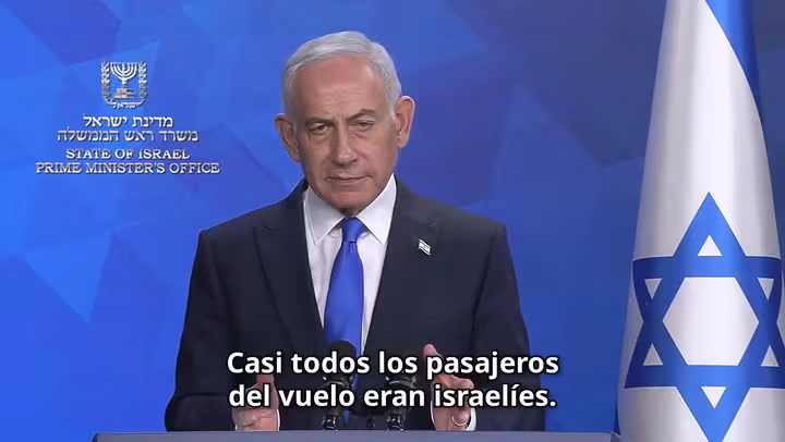 Primeiro-ministro de Israel fala sobre o incidente do avião